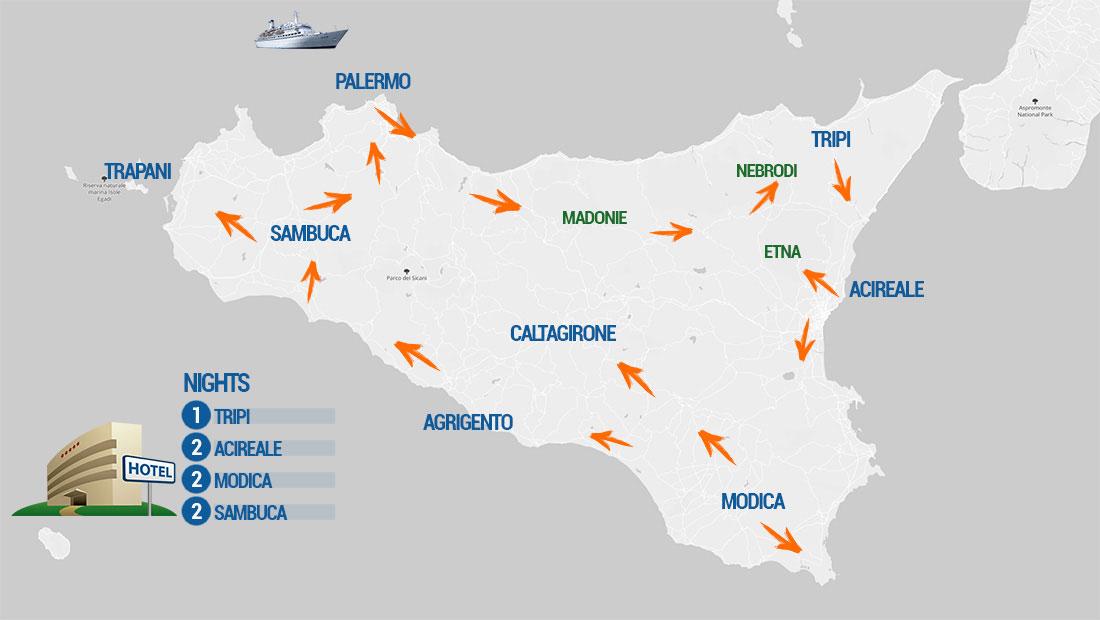 sicilia viaggi in moto mappa