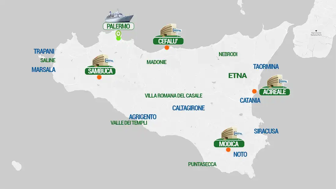 Mappa Sicilia viaggi in moto